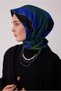 Blue Geometric Pattern 100% Twill Silk Scarf 4401-50 - 2