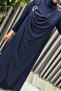 Women's Clothing Plus Size Buckled Chiffon Sandy Fabric Abaya - 6