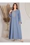 Rochie maxi, albastru - 4