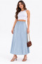 Women's High Waist Elastic Pleated Long Skirt – Casual and Stylish Model - 3