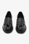 Black Patent Leather Genuine Leather Tasseled Women's Loafer Shoes - 4