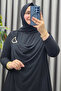 Women's Clothing Plus Size Buckled Chiffon Sandy Fabric Abaya - 2
