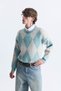 Relax Fit Baklava Patterned Sweater