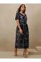 Rochie midi, albastru - 4