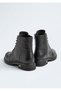 26Bk143-3400 Genuine Leather Rubber Lace-Up Zippered Boots for Women - 4
