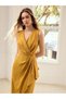 Rochie midi, galben - 5