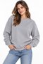 3 Ip Women's Crew Neck Sweatshirt (Soft Puff Fabric) Smoked Gray Brown Black Stone