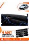 Peugeot 206 Small Screen (1998-2009) Compatible Front Torpedo Protection Cover - Black-Blue - Pe003