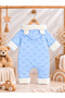 Welsoft Baby Jumpsuit with Hood, Embroidered Pattern, Soft Textured Winter Baby Boy Jumpsuit - 3