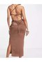 Rochie midi, maro - 2