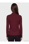 Two Mt Shop Quality Lcw Modest Burgundy Camisole Plain Super Skinny & Extra Slim Long Sleeve Women's Bodysuit - 4