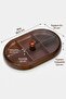 6-Compartment Oval Acacia Breakfast Snack Bowl Multi-Functional Serving Dish - 4