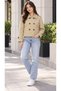 Women's Beige Epaulet Buttoned Lined Short Trench Coat