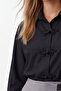 Women's black knit button detailed shirt alc-x15897 - 4