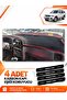 Nissan Pathfinder (1996-2000) Compatible Front Glove Box Protection Mat Cover - Black-Red - Ni012
