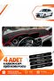 Mercedes W204 C180 (2007-2014) Compatible Front Torpedo Protection Case Carpet Cover - Black-Red - Mb006