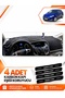 Ford Focus 3 (2011-2016) Compatible Front Chest Glove Box Protection Cover Carpet Protector - Black-Grey - Fo012