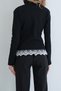 Women's black lace detailed buttoned stand collar cardigan alc-x15708 - 6