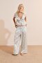 Patterned 7/8 Satin Pants - 6