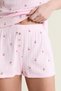 Patterned Cotton Pointelle Pajama Shorts - 3