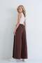 Women's brown side pleated wide leg palazzo pants alc-x15873 - 5