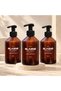 3 Pieces 500 ml Amber Plastic Pump Liquid Soap Dispenser, Countertop Bathroom Dispenser with Black Pump – Int-001