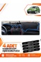 Ford Fi̇esta Type 1 (2002-2009) Compatible Front Torpedo Protection Case Carpet Cover - Black-Blue - Fo007