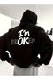 سويت شيرت بقلنسوة مطبوع عليه I'm brOKen للجنسين، مصنوع من خيطين، مقاس كبير
