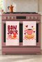 Bonjour Coffee Hearted Coffee Cup Pink Retro 2-Piece Kitchen Towel Set 35X55