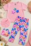 Girl's 3D Star Pattern T-Shirt and Leggings 2-Piece Set - 4