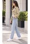 Women's Beige Epaulet Buttoned Lined Short Trench Coat - 2