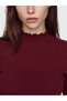 Two Mt Shop Quality Lcw Modest Burgundy Camisole Plain Super Skinny & Extra Slim Long Sleeve Women's Bodysuit - 3