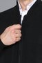 Black Men's Dad and Middle-Aged Knitwear Steel Knit Lined Acrylic Zipper Pocket Oversized Dad Cardigan - 3