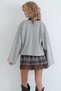 Women's grey open-front short unlined steel jacket alc-x15882 - 5