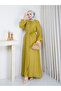 Buttoned Belted Lined Hijab Dress Rc6061 - 4