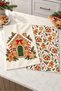 Gingerbread Cookie House Patterned 2-Piece Kitchen Towel Set 40X60