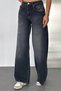 Women's High Waist Washed Jean Loose Cut Extra Wide Leg Denim Pants 1243 - 2