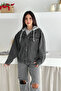 Oversize Hooded Denim Jacket-Black Black - 2