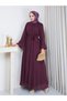Buttoned Belted Lined Hijab Dress Rc6061 - 4