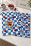 Blue Bistro Blue Checkerboard Patterned 2-Piece Kitchen Towel Set 40X60