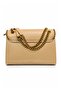 Mink Quilted Embroidered Chain Strap Detailed Stylish Design Women's Shoulder Bag - 4