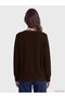 Ozmarka New Season Brown V-Neck Lace Detailed Women's Knitwear Cardigan - 4