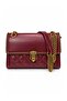 Burgundy Quilted Embroidered Chain Strap Detailed Stylish Design Women's Shoulder Bag - 5