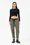Women's Khaki Italian Plus Size Leopard Patterned Lycra Carrot Pants 40 - 50 Size