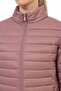 Women's Dusty Rose Puffer Coat – Slim Lightweight Quilted Stand Collar Zippered Casual Seasonal Coat - 3