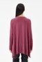 Women's Burgundy Italian Large Size Self Horizontal Line Patterned Collared Knitwear Blouse 40 - 48 Size - 4