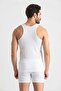 Pack of 5 White Men's Sports Rambo Undershirts 100% Cotton Ribbed Fabric - Custom Made Sleep Band with Gift - 3