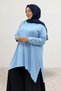 68106 Plus Size Skirt with Oval Cut Modal Tunic - Baby Blue - 3