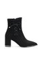 Women's Suede Lace-Up Bow Detailed Thick Heeled Pointed Toe Boots - 3