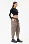 Women's Mink Italian Plus Size Leopard Patterned Lycra Carrot Pants 40 - 50 Size - 2